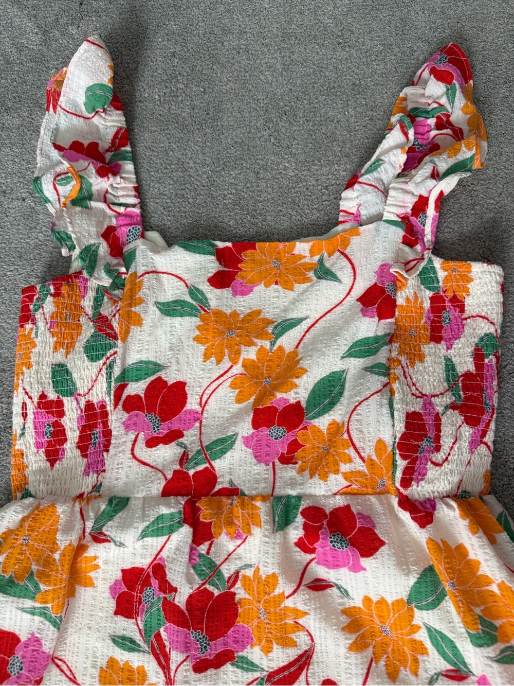 Draper James summer dress with Pink and Orange Floral Print - Picture 3 of 4